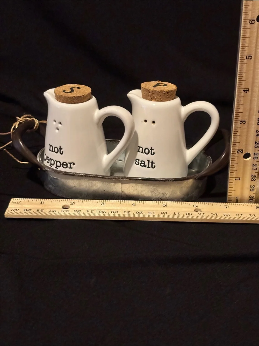 Mud Pie Not Salt and Pepper Caddy Set. Cottage Core.